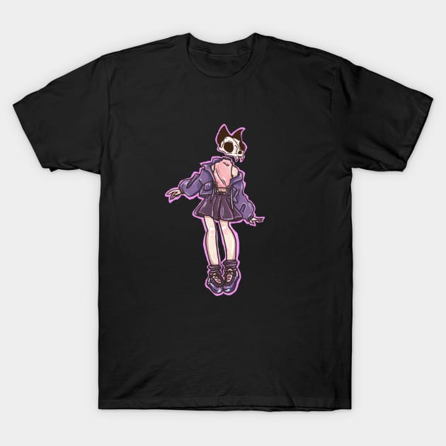 Skull cat girl fashion outfit T-Shirt by astronauticarte